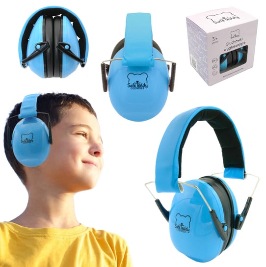 Słuchawki ochronne nauszniki wygłuszające dzieci 3lata+ niebieski SafeTeddy SafeTeddy