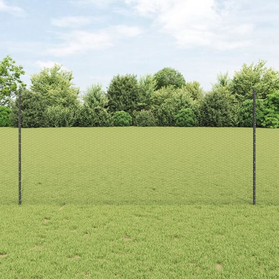 Fence Posts 22 Pcs U-Channel Grey 150 Cm Steel Hexagon Fence Grey 1.5x50 M Steel | UK - View #5