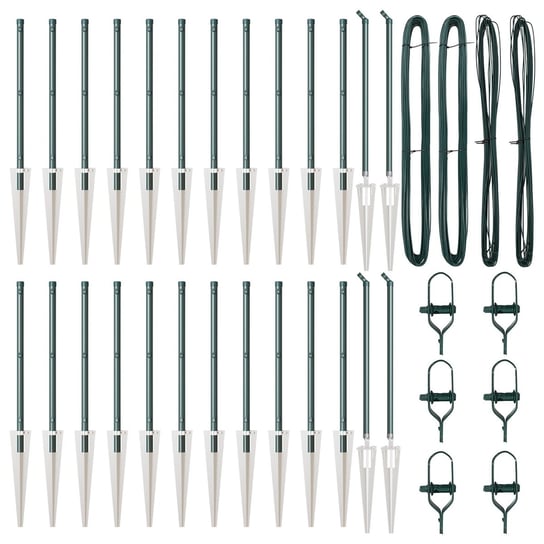 vidaXL hek posts 10 st U-kanaal Grijs 100 cm Staal | vidaxl-be