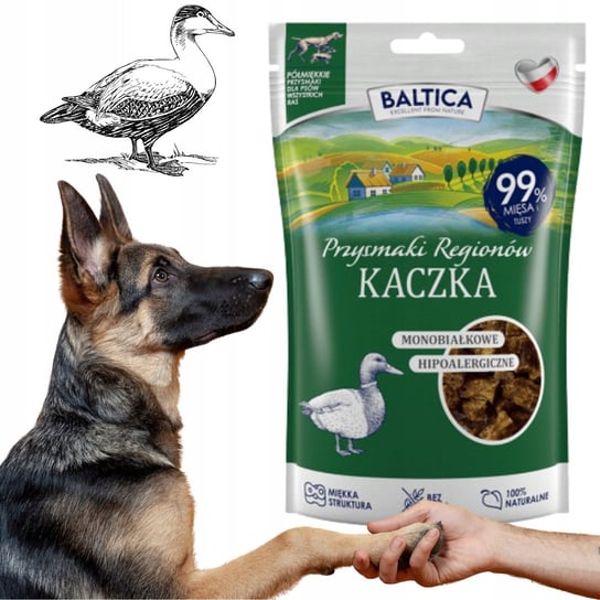 Smaczki TRENINGOWE dla psa półmiękkie KACZKA - DUŻE - 80 g Baltica