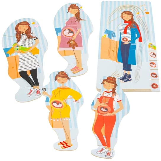 Small Foot Drewniane puzzle edukacyjne Ciąża etapy przebieg ciąży small foot