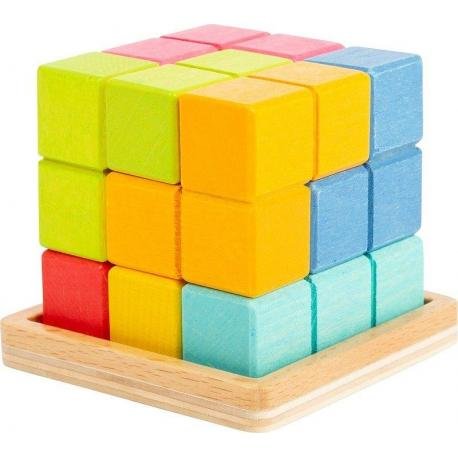 Small Foot Kolorowy sześcian z elementami Tetris układanki drewniane small foot