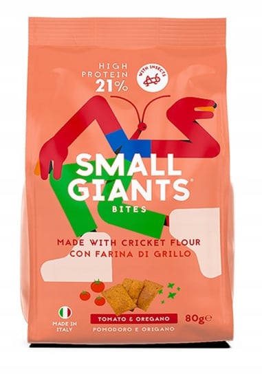 Small Giants - Krakersy proteinowe ze świerszczy - Pizza - 80 g Inna marka