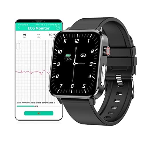 Smart Watch Ecg Wodoodporny Ip68 Tracker Fitness Z Temperaturą Ciała - Monitor Aktywności Z Pulsometrem Spo2 Krokomierz Ciśnienie Krwi Monitorowanie Snu Mężczyźni Czarny Inna marka