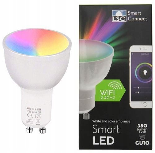 SMART ŻARÓWKA WIFI LED RGB 5W GU10 380 lm WI-FI Inna marka