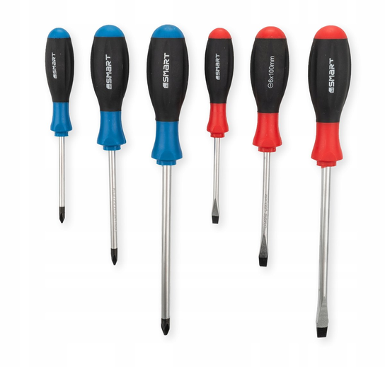Smart365 Zestaw Wkrętaków Ślusarskich 3 X Sl + 3 X Ph Stal Crv Sm-51 ...