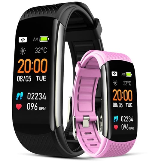 Smartband Giewont Fit&GO Duo GW200-4 - Black + Pasek Think Pink GIEWONT