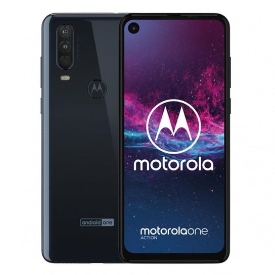 Smartfon Motorola One Action, 128 GB, granatowy Motorola