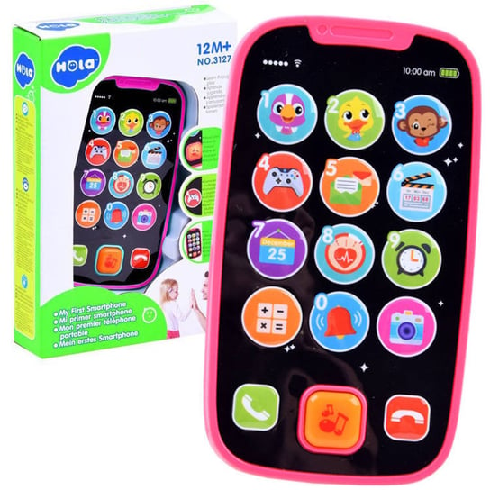 Smartfonik dla dziecka pierwszy telefon różowy zabawka interaktywna Mola