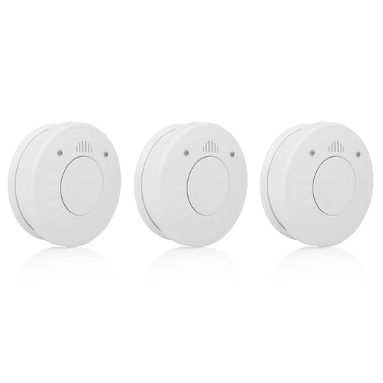 Smartwares Czujniki dymu z alarmem, 3 szt., 10x10x3,3 cm, białe Smartwares