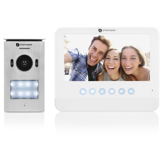 Smartwares Wideodomofon do 1 mieszkania, 18,5 x 15,2 x 1,5 cm, biały Smartwares