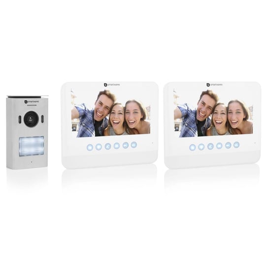 Smartwares Wideodomofon do 2 mieszkań, 18,5 x 15,2 x 1,5 cm, biały Smartwares