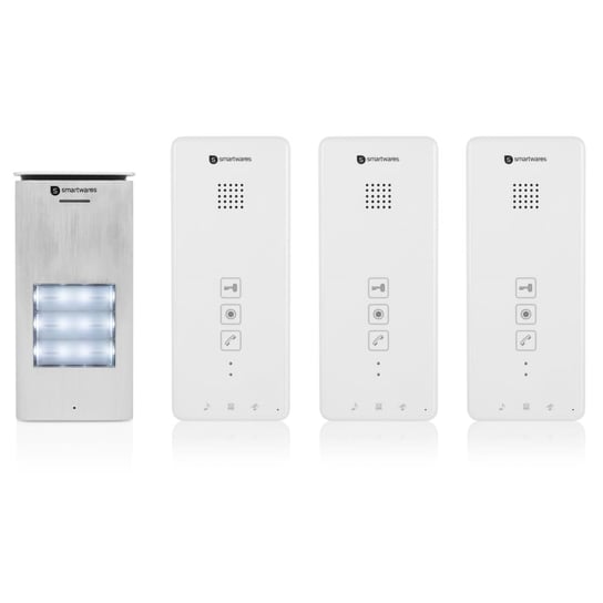 Smartwares Wideodomofon do 3 mieszkań, 20,5x8,6x2,1 cm, biały Smartwares