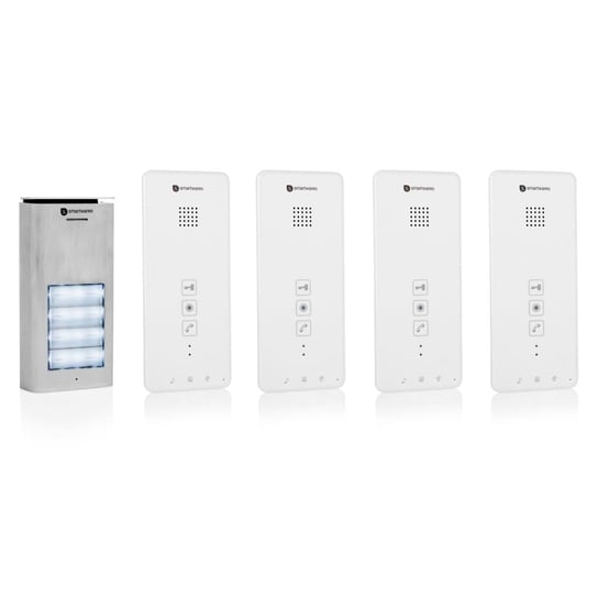 Smartwares Wideodomofon do 4 mieszkań, 20,5x8,6x2,1 cm, biały Smartwares