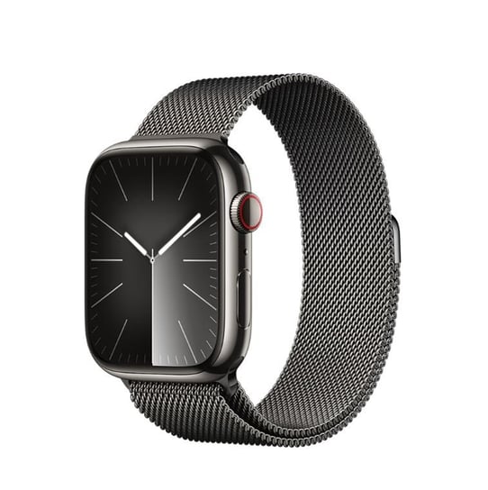 Smartwatch APPLE Watch 9 GPS + Cellular 41mm koperta ze stali nierdzewnej + bransoleta mediolańska (mocny grafit) Apple
