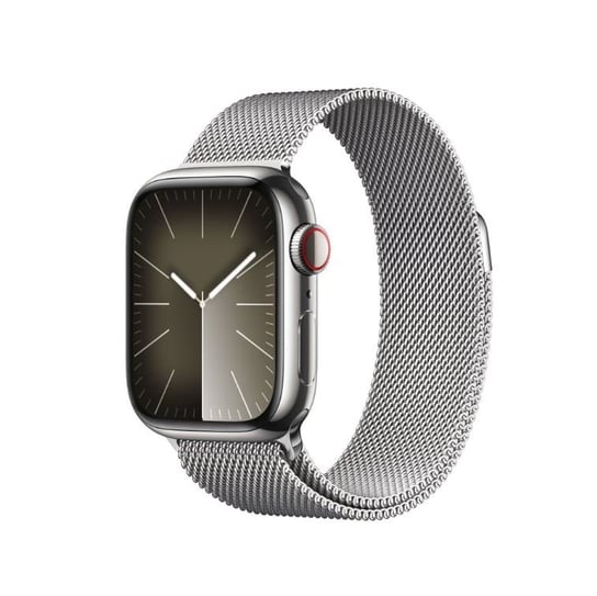 Smartwatch APPLE Watch 9 GPS + Cellular 41mm koperta ze stali nierdzewnej + bransoleta mediolańska (srebrny) Apple