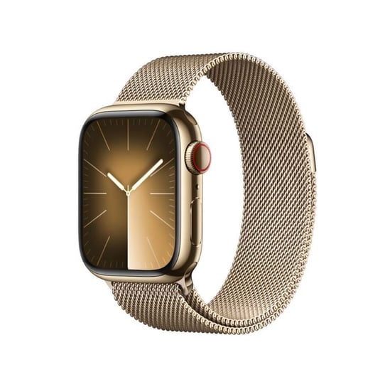 Smartwatch APPLE Watch 9 GPS + Cellular 41mm koperta ze stali nierdzewnej + bransoleta mediolańska (złoty) Apple
