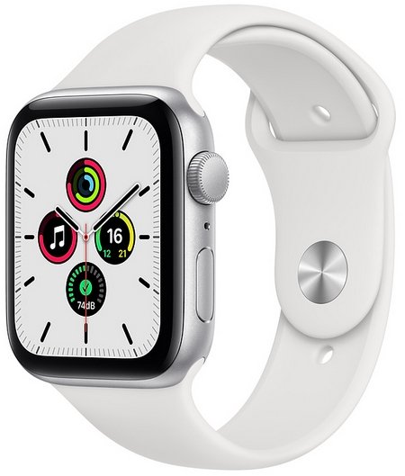 Smartwatch Apple Watch SE GPS 44mm Aluminium srebrny z białym paskiem Sport Apple