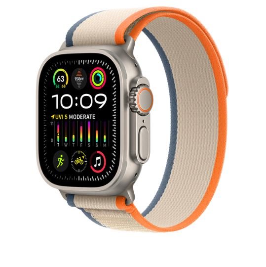 Smartwatch APPLE Watch Ultra 2 GPS + Cellular 49mm koperta tytanowa + opaska Trail rozmiar M/L (pomarańczowy/beżowy) Apple