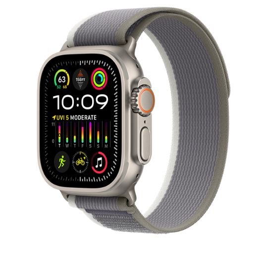 Smartwatch APPLE Watch Ultra 2 GPS + Cellular 49mm koperta tytanowa + opaska Trail rozmiar M/L (zielony/szary) Apple