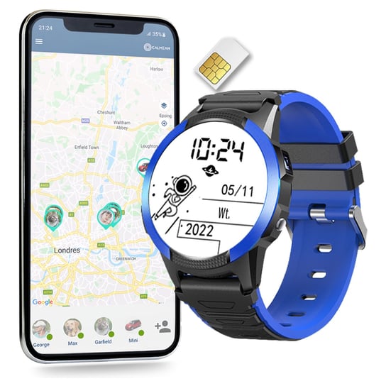 Smartwatch CALMEAN Hoop 4G niebieski + Karta SIM CALMEAN