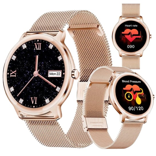 Smartwatch Ciśnieniomierz Zegarek Złoty Bezmarkowe