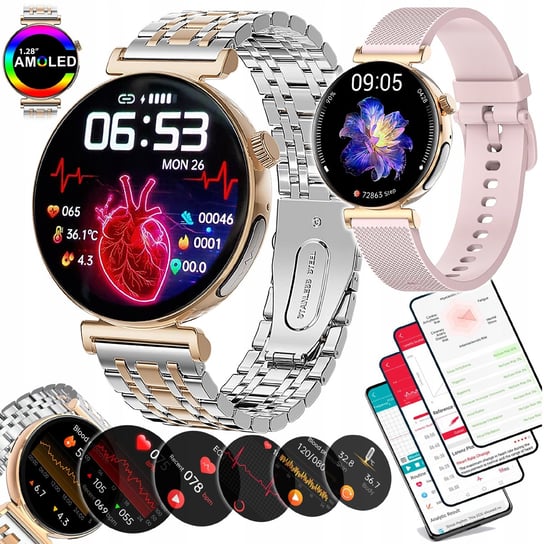 SMARTWATCH DAMSKI KARDIOWATCH POMIAR CUKRU EKG HRV CIŚNIENIE ROZMOWY SMS PL Proventus PL