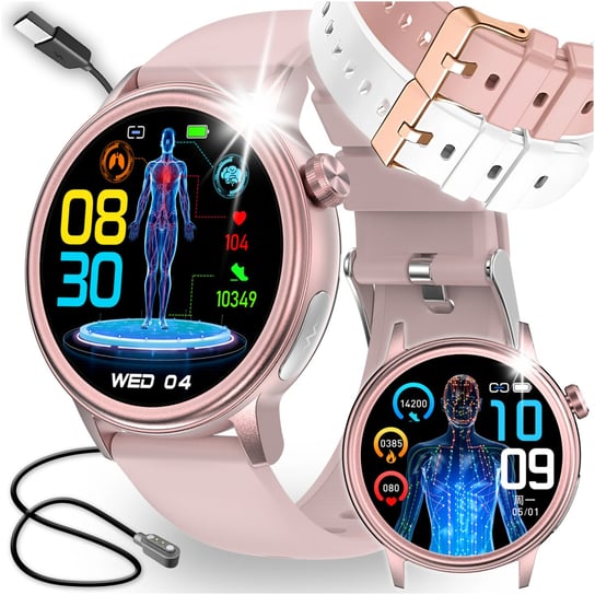 SMARTWATCH DAMSKI KARDIOWATCH POMIAR CUKRU ROZMOWY CIŚNIENIE EKG MENU PL Angelo Watches