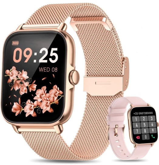 Smartwatch Damski Zegarek Menu Pl Rozmowy Polskie menu Pulsometr 2 Paski Najnowszy Model Wiele Funkcji Ios Android Smart Watch smartwatche Inna marka