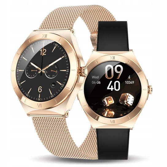 SMARTWATCH DAMSKI ZEGAREK SMART WATCH ROZMOWY MENU POLSKIE ZDROWIE 3 PASKI Nexano