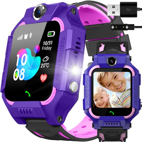 Smartwatch Dla Dzieci Zegarek Aparat Lokalizator 2 Y1 Fioletowy LOGIT