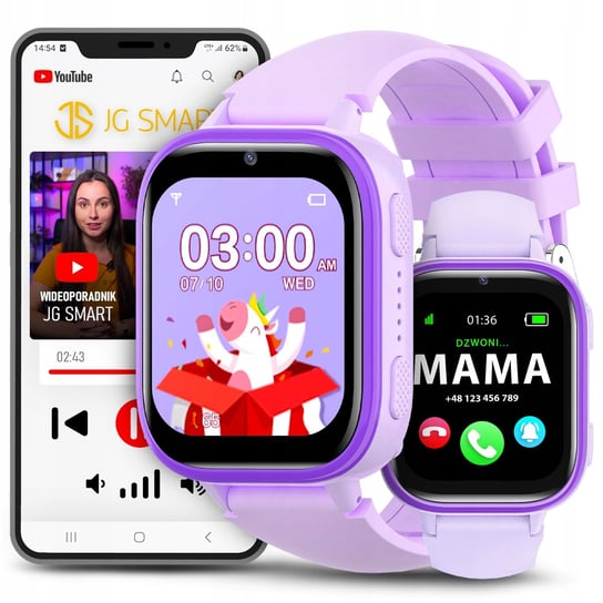 Smartwatch Dla Dziecka Dziecięcy Zegarek Telefon SIM Gry Nauka Aparat Bajki JG Smart