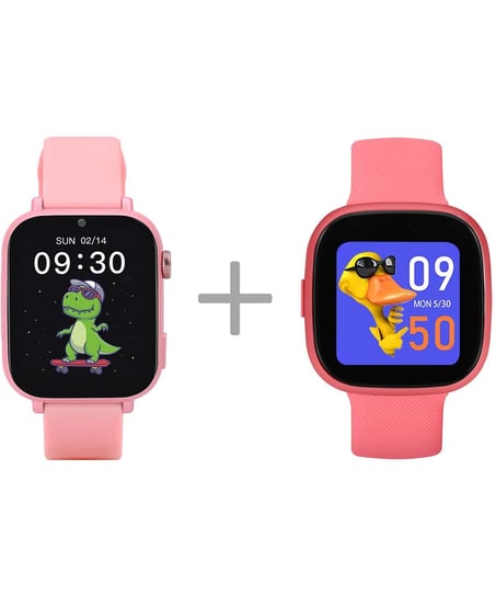 Smartwatch dziecięcy Garett Kids Nice Pro 4G Różowy + Kids Fit Różowy Garett