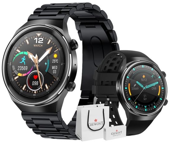Smartwatch Giewont Gw440-1 Czarny + Dodatkowy Czarny Silikonowy Pasek GIEWONT