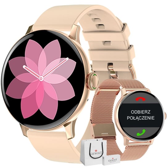 Smartwatch Giewont Różowy Gw330-1 + Bransoleta Różowe Złoto GIEWONT
