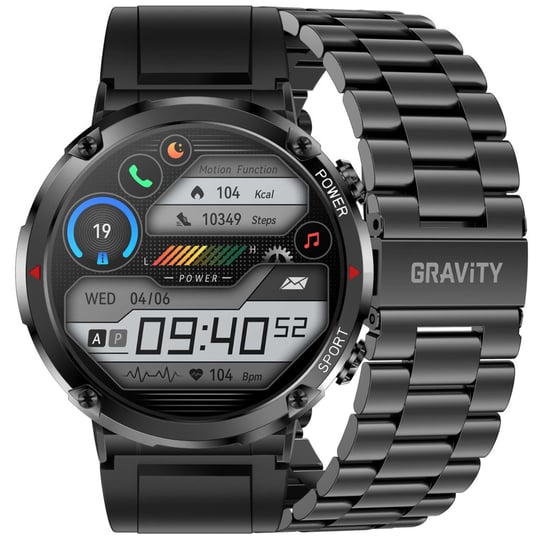 Smartwatch Gravity GT21-1+ Czarny Pasek Silikonowy Inna marka