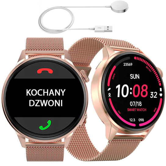 Smartwatch Inteligentny Zegarek Sg-Gadgets 4 Series - Złoty Na Bransolecie SG-Gadgets
