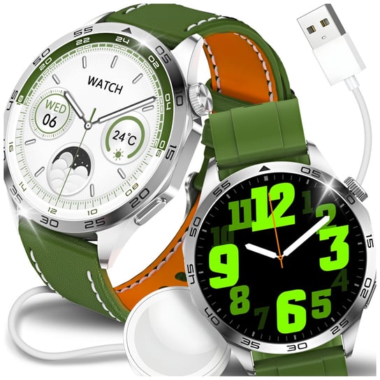 Smartwatch JG Smart zielony okrągły krokomierz JG Smart