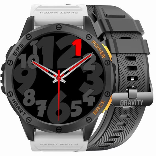 SMARTWATCH MÄSKI GRAVITY GT24-2 - LATARKA, DODATKOWY PASEK (sg033b) Inna marka