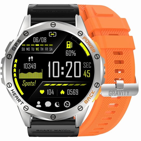 SMARTWATCH MÄSKI GRAVITY GT24-4 - LATARKA, DODATKOWY PASEK (sg033d) Inna marka
