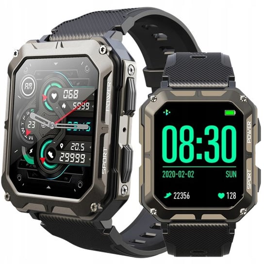 Smartwatch męski JG Smart C20 czarny prostokątny pulsoksymetr JG Smart