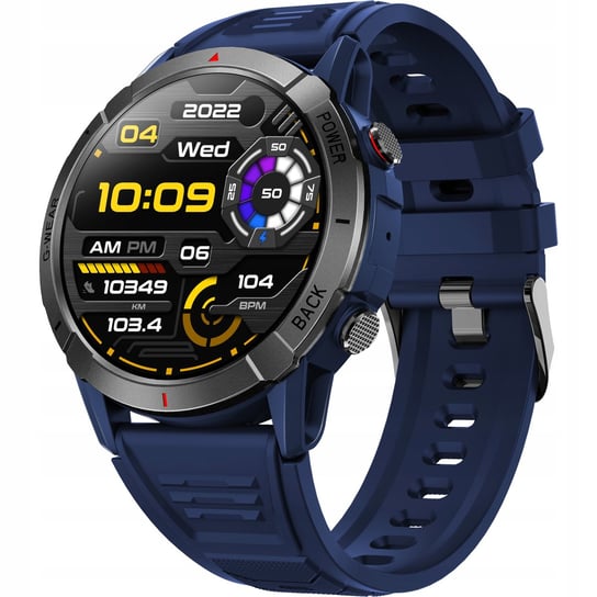 Smartwatch męski JG Smart Nx10 niebieski okrągły wykrywanie tętna JG Smart