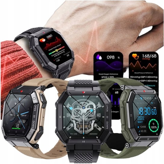 Smartwatch Męski Militarny Wielofunkcyjny Rozmowy Tryby Sportowe Odtwarzacz Inna marka