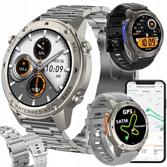 Smartwatch Męski Rozmowy Funkcje GPS Wodoodporny 5ATM Menu PL Proventus PL
