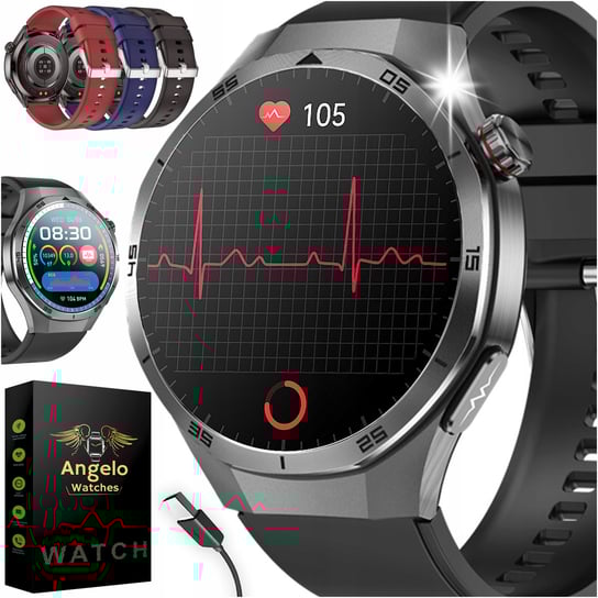 SMARTWATCH MĘSKI Z EKG GLUKOZA GLIKEMIA SKŁAD KRWI PPG ROZMOWY MENU POLSKIE Angelo Watches