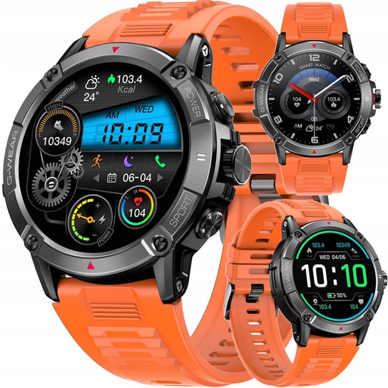 Smartwatch męski z funkcją rozmów ciśnienie puls polskie menu kardio / dwa paski - JG Smart NX8 JG Smart