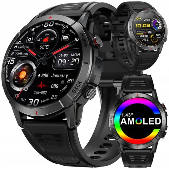 Smartwatch Męski Zegarek Amoled 466X466 Wodoodporność Ip68 Rozmowy Puls Bartomtime