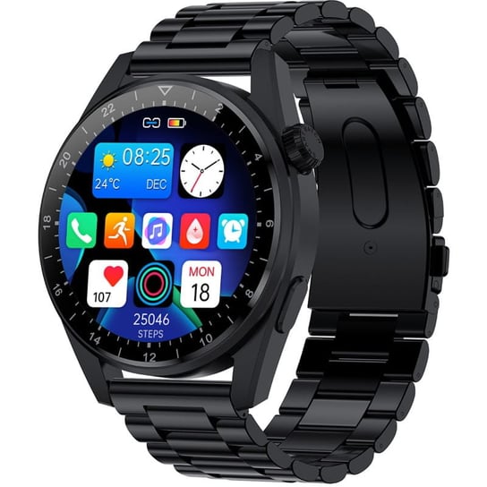 Smartwatch Rubicon RNCE78 Czarny silikon i czarna bransoleta Rubicon
