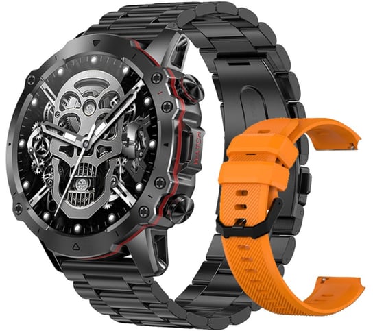 Smartwatch Rubicon RNCF18 Czarna bransoleta i Pomarańczowy silikon Rubicon