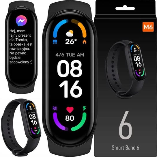 Smartwatch smartband opaska sportowa zegarek m6 inna (Inny)